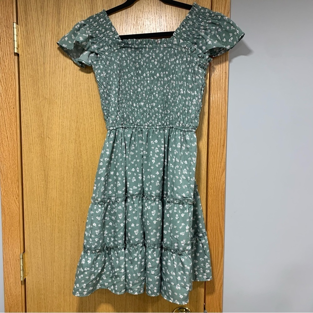 New Glory Green Floral Dress